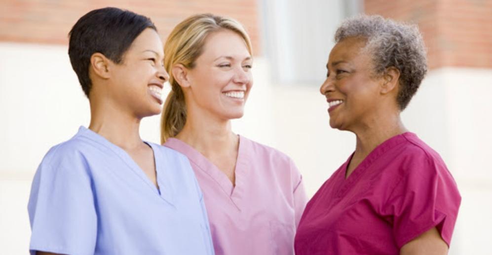 Caregiver with elderly person at home